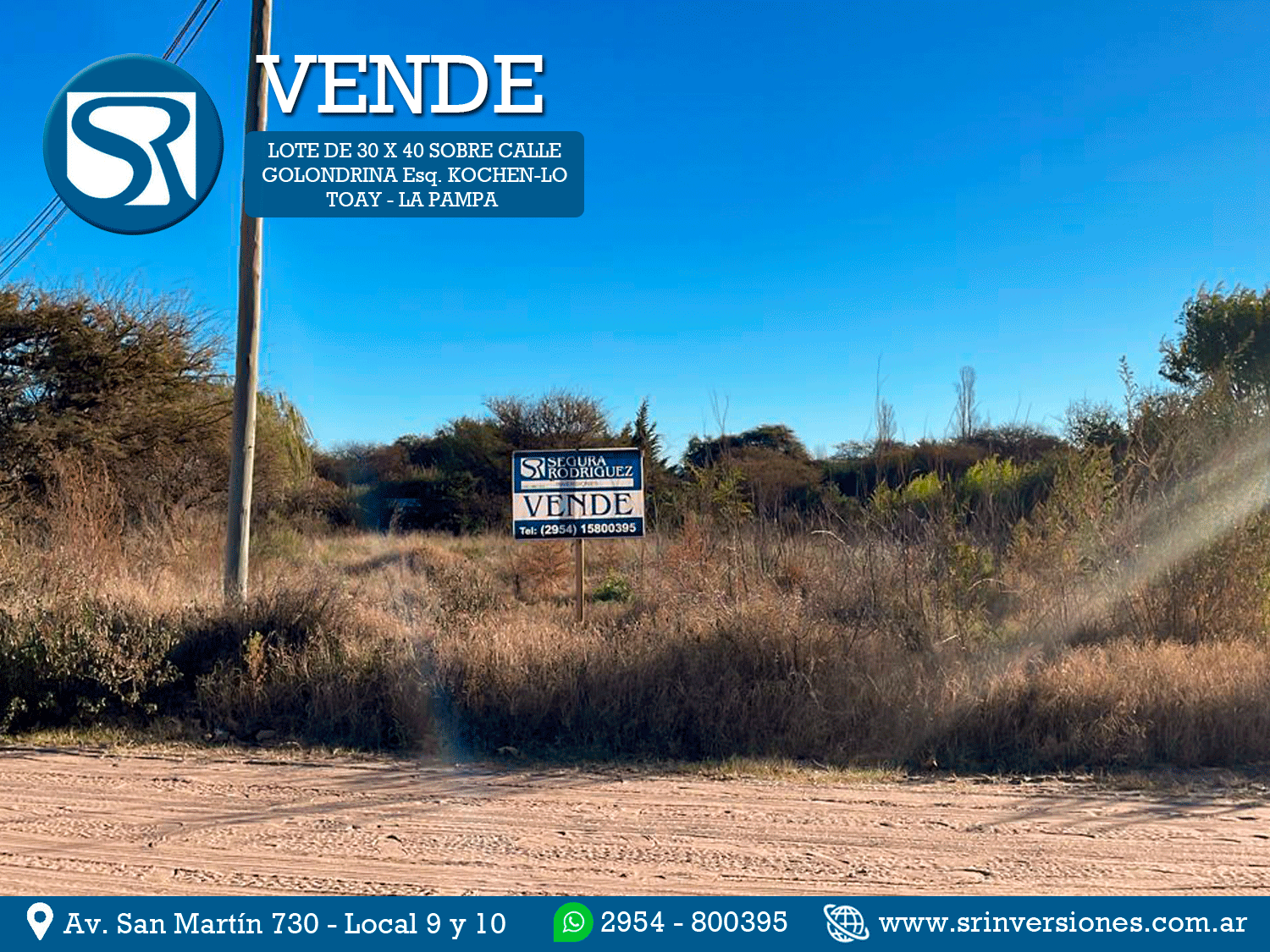 VENDE: ¡VALOR REBAJADO! TERRENO SOBRE CALLE GOLONDRINA ESQUINA KOCHEN-LO, VILLA EMILIO