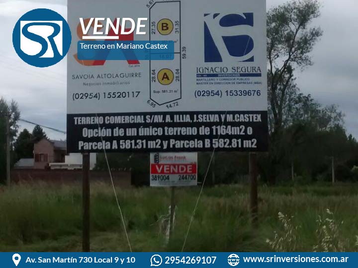 Terreno S/Mariano Castex, Santa Rosa, La Pampa.