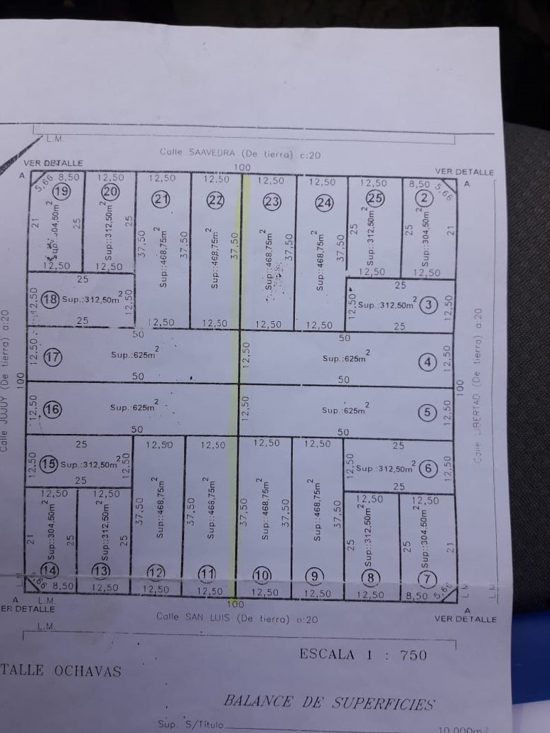 VENDE: TERRENOS s/ CALLE SAAVEDRA