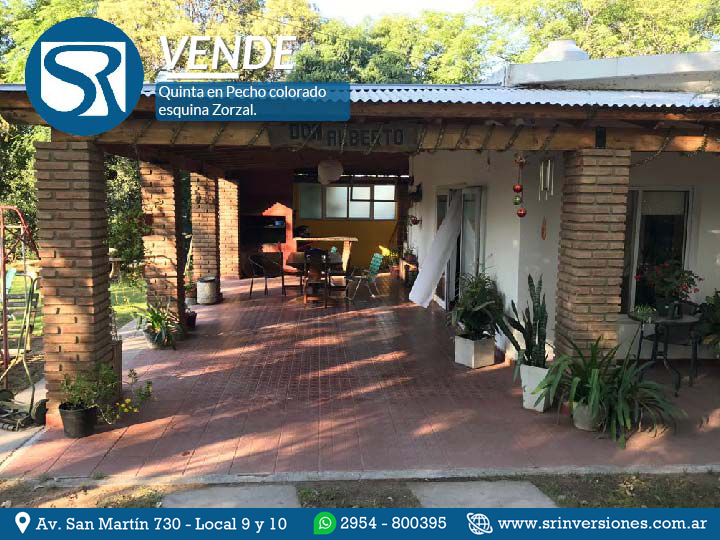 VENDE: CASA QUINTA EN PECHO COLORADO esq. ZORZAL