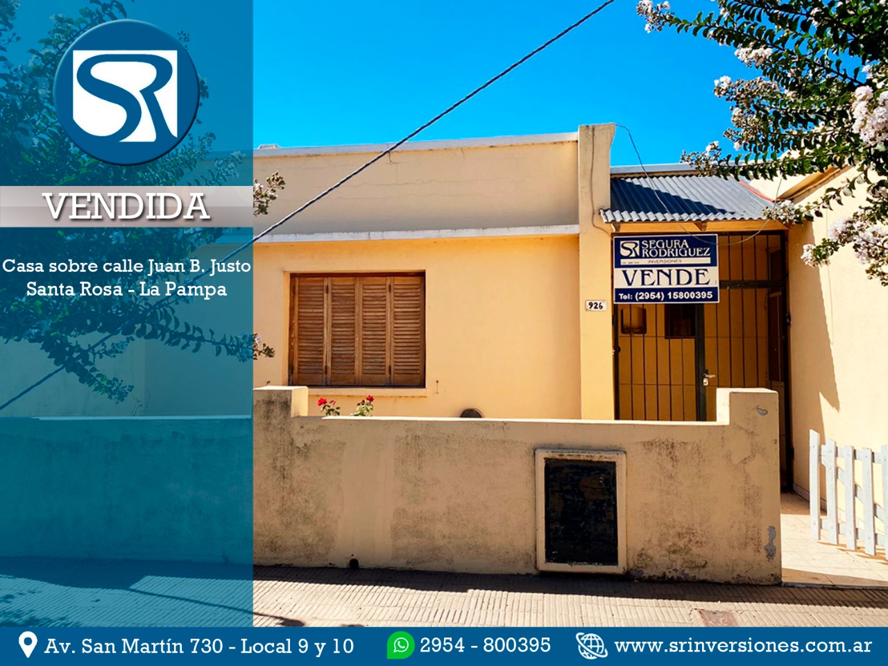 VENDIDA: CASA EN JUAN B. JUSTO N° 926