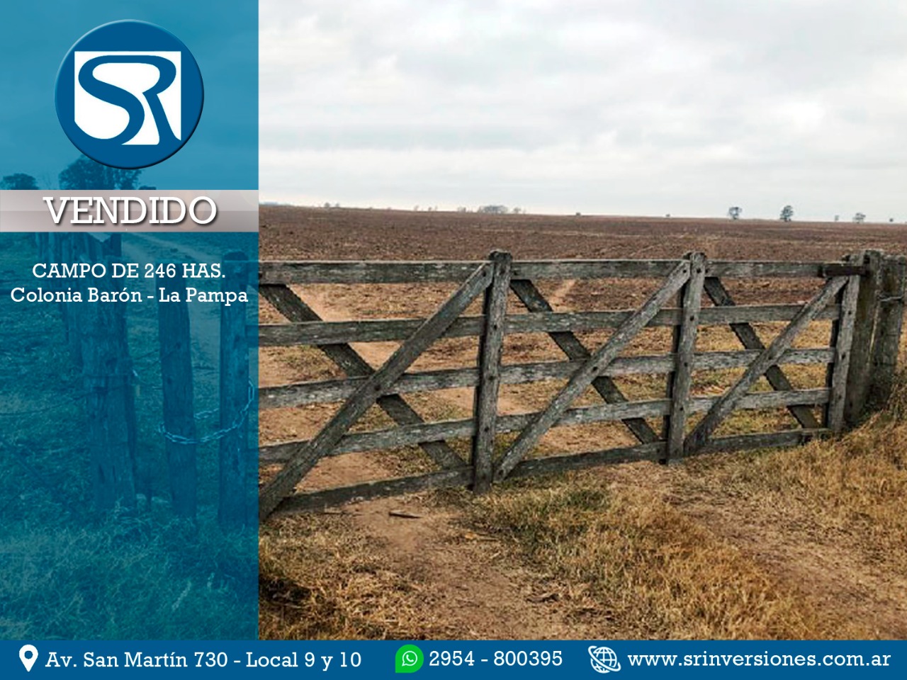 VENDIDO: CAMPO DE 246 HECTÁREAS EN COLONIA BARÓN &#8211; LA PAMPA