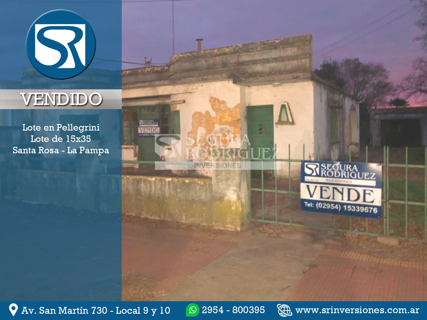VENDIDO: LOTE EN YRIGOYEN ENTRE PUEYRREDÓN Y MARCONI &#8211; PELLEGRINI &#8211; BS AS