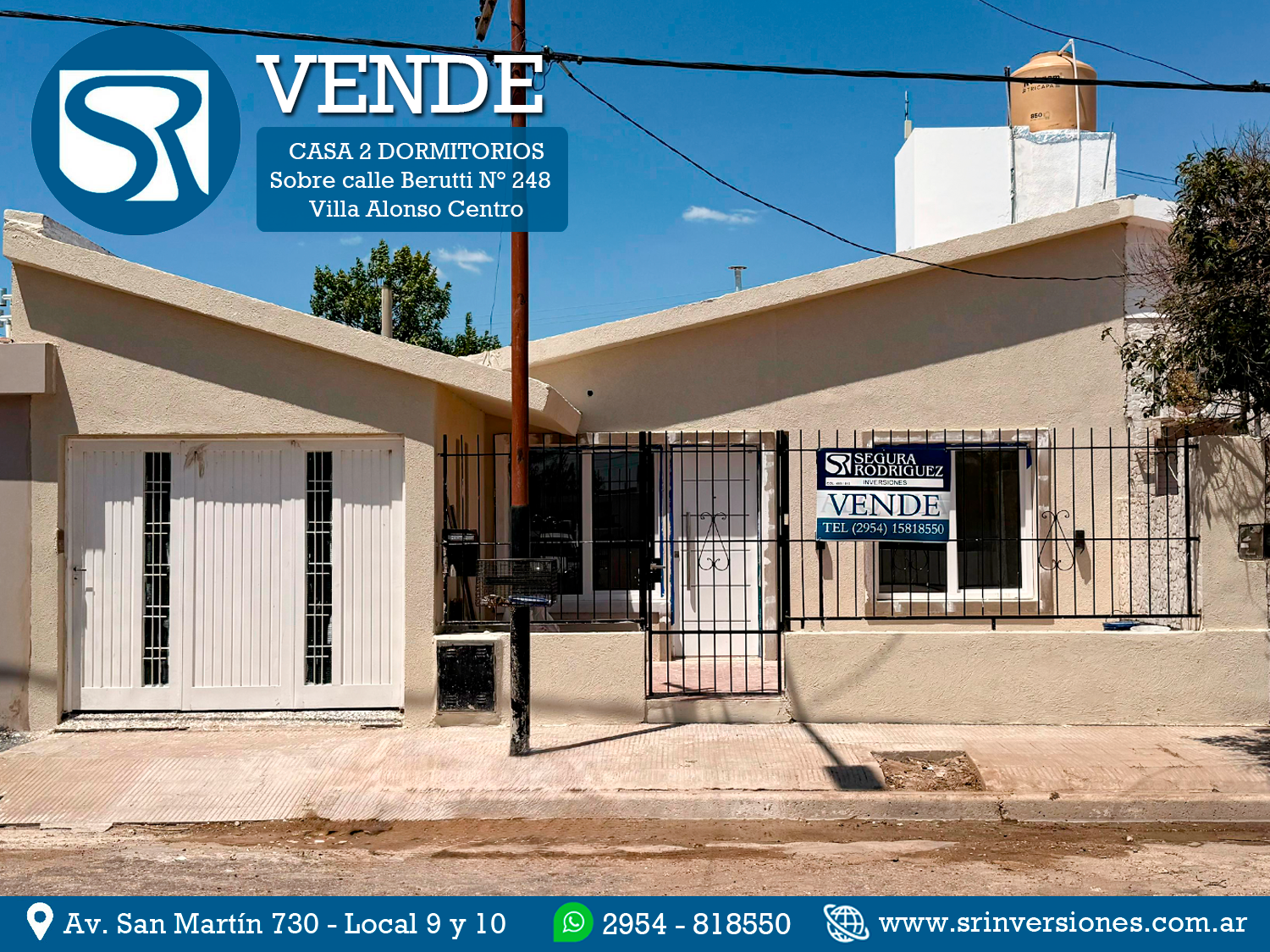 SRI VENDE: HERMOSA CASA SOBRE CALLE BERUTTI N° 248 &#8211; VILLA ALONSO CENTRO