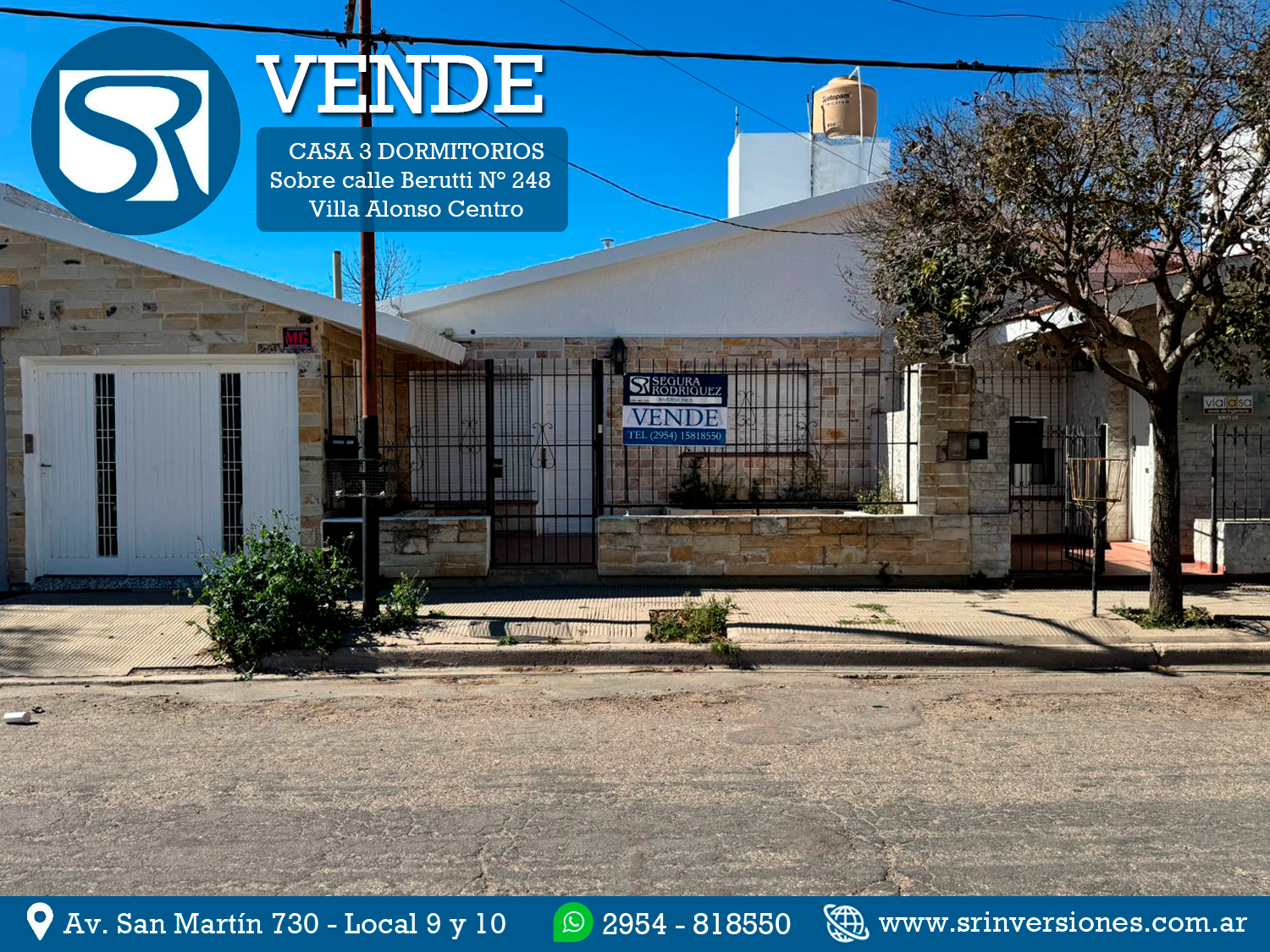 SRI VENDE: HERMOSA CASA SOBRE CALLE BERUTTI N° 248 &#8211; VILLA ALONSO CENTRO