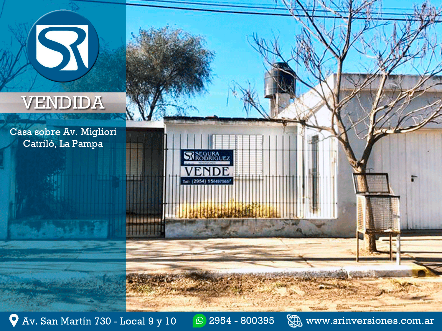 VENDIDA: CASA SOBRE AVENIDA MIGLIORI &#8211; CATRILÓ, LA PAMPA