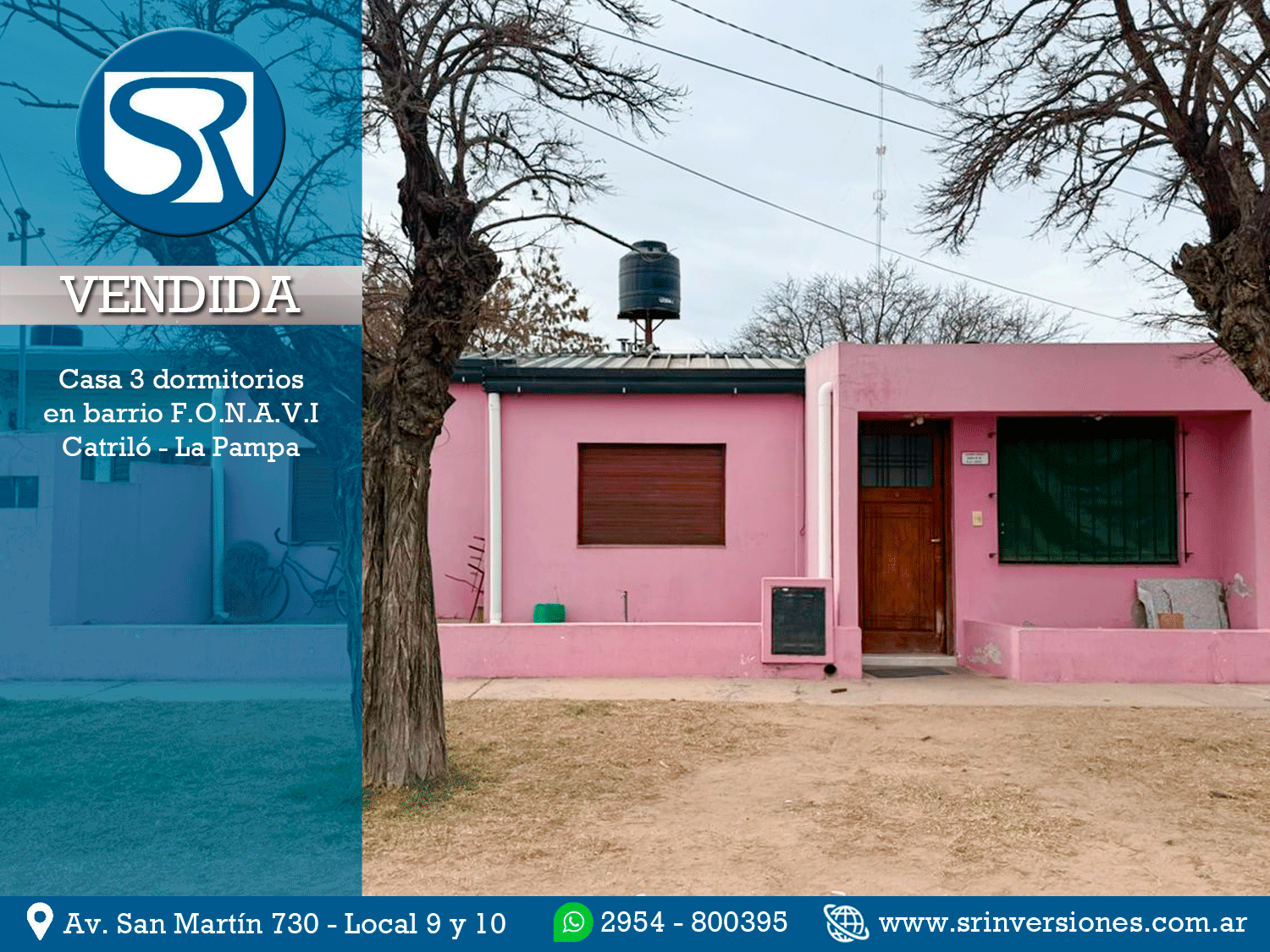 VENDIDA: CASA EN BARRIO F.O.N.A.V.I EN CATRILÓ, LA PAMPA