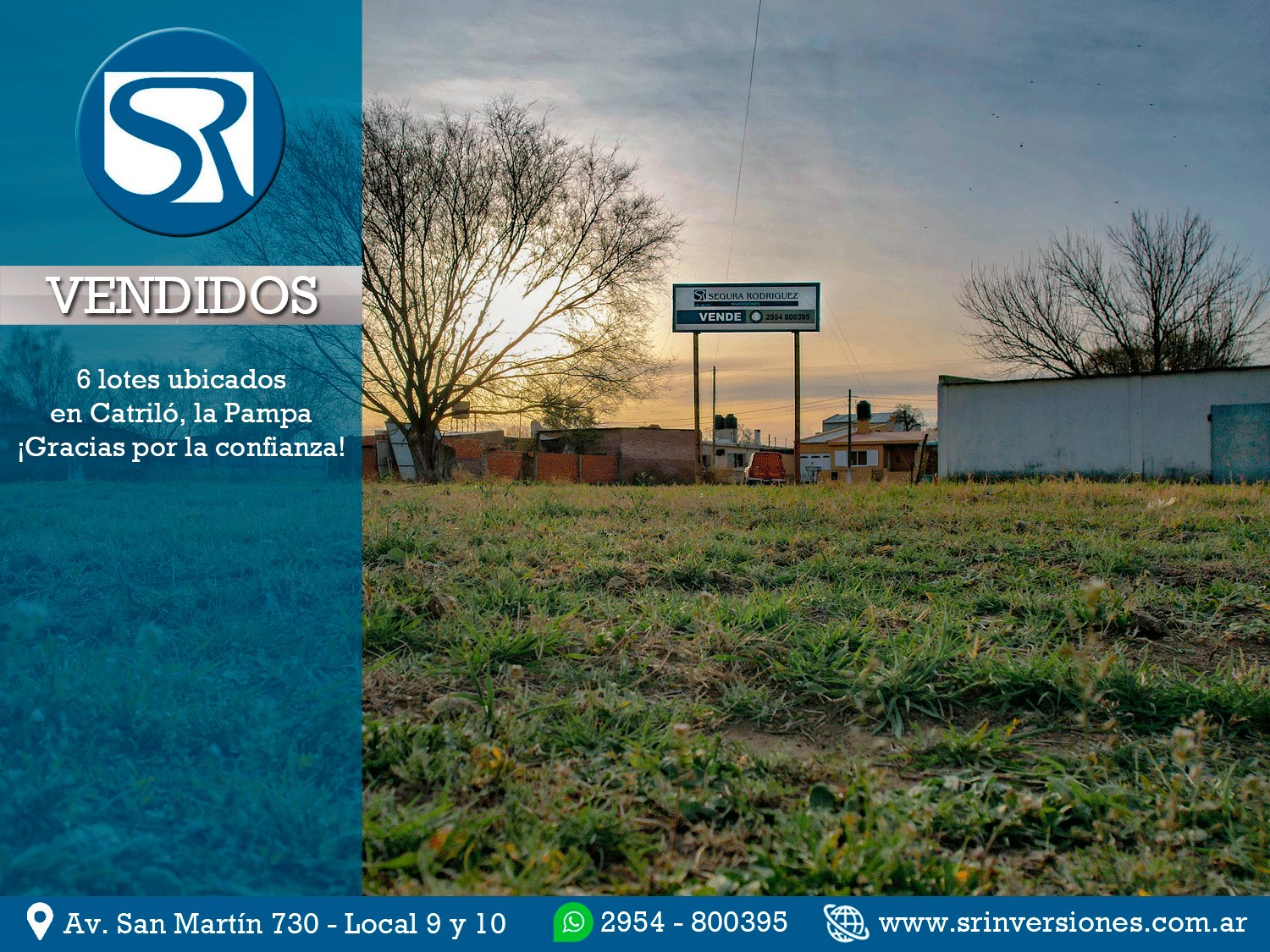 VENDIDOS: NUEVOS INGRESOS DE LOTES DISPONIBLES EN CATRILÓ, LA PAMPA