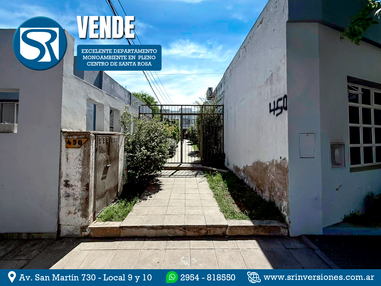 SRI VENDE: EXCELENTE MONOAMBIENTE EN PLENO CENTRO EN SANTA ROSA , SOBRE QUINTANA.