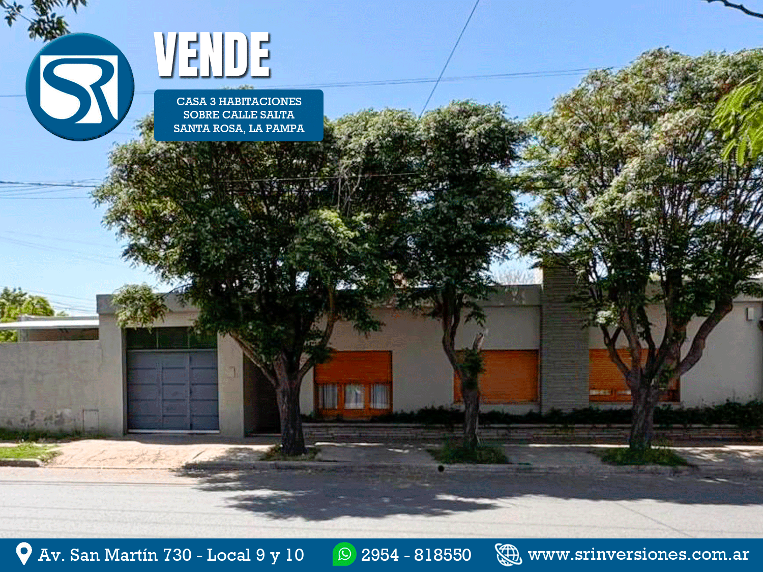SRI VENDE: CASA EN SANTA ROSA &#8211; LA PAMPA, A 100 MTS DEL CENTR. SOBRE SALTA ENTRE 1 de MAYO Y CATAMARCA