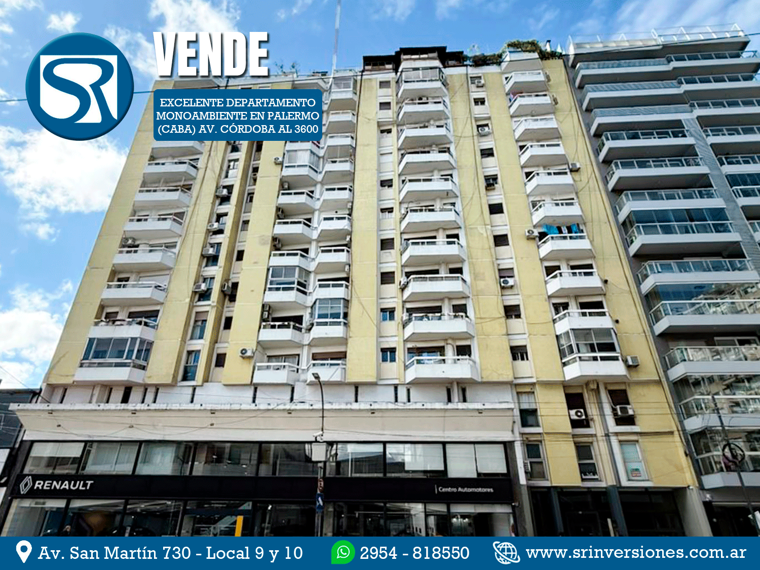 SRI VENDE: MONOAMBIENTE EN PALERMO (CABA)
