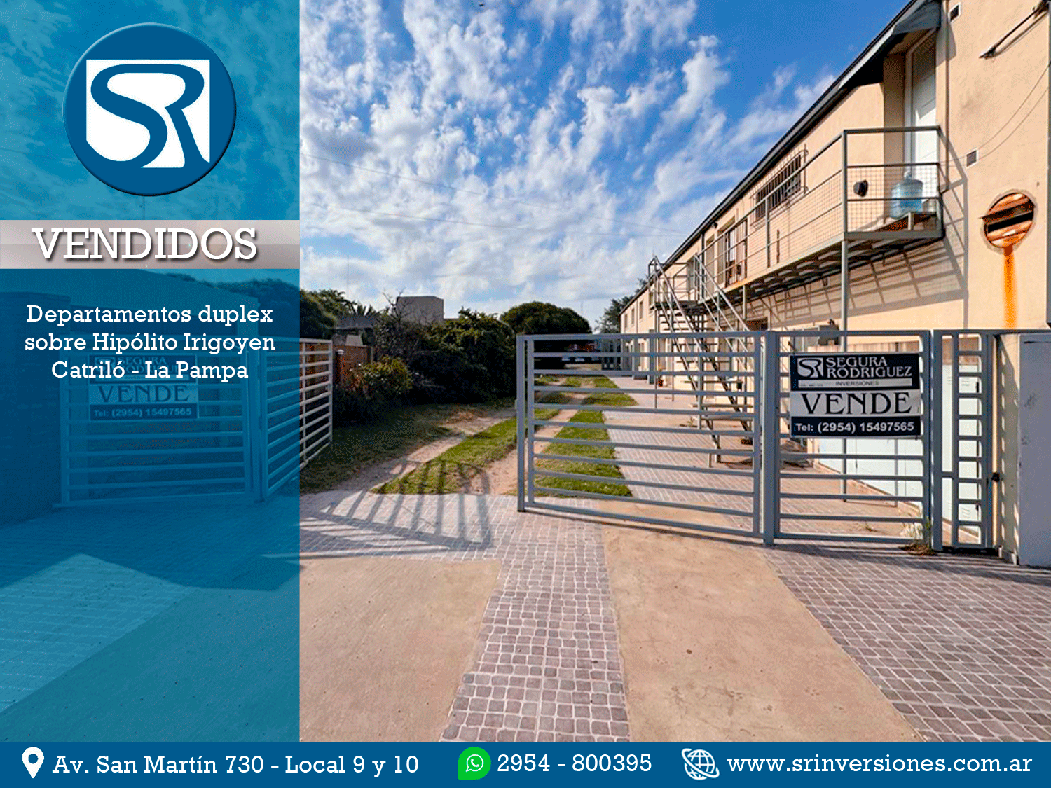 VENDIDOS: EXCELENTES DEPARTAMENTOS DUPLEX EN CATRILÓ, LA PAMPA. 