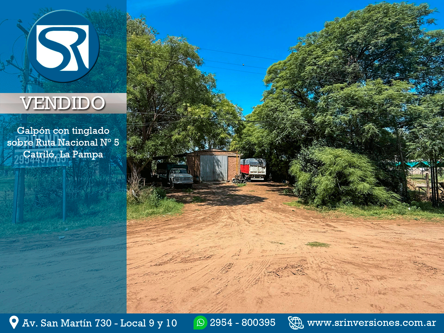 VENDIDO: GALPÓN CON TINGLADO SOBRE RUTA NACIONAL N°5 &#8211; CATRILÓ, LA PAMPA