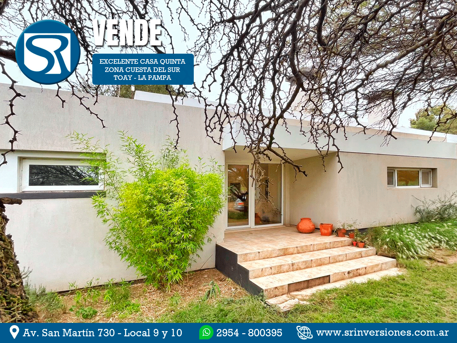 SRI VENDE: CASA QUINTA EN TOAY EN ZONA CUESTA DEL SUR